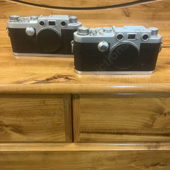 Pair of Nicca Type-3F (Japanese 35mm Leica Copy) Camera Bodies - Lever Wind Variant - Only 1500 Made (#155830 #151217)