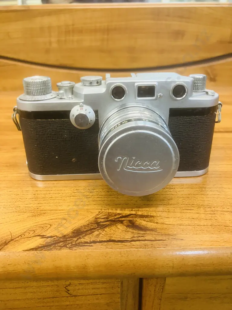 Nicca Type-5 (Japanese 35mm Leica-Style Camera) 1955 #128961 With Nippon Kogaku NIKKOR-H 1:2 f/5cm LTM Lens #750948 Image 1++