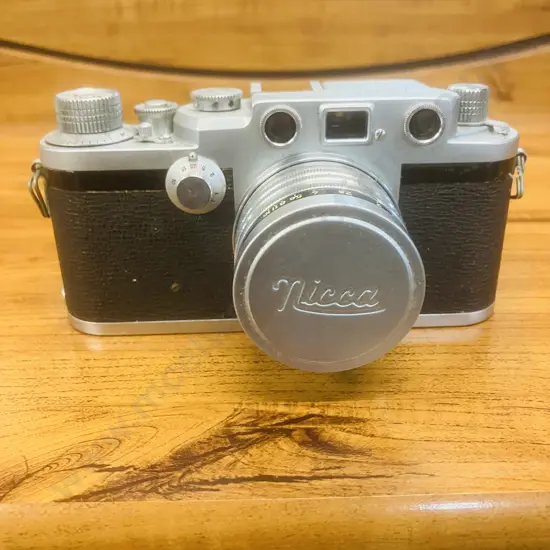 Nicca Type-5 (Japanese 35mm Leica-Style Camera) 1955 #128961 With Nippon Kogaku NIKKOR-H 1:2 f/5cm LTM Lens #750948