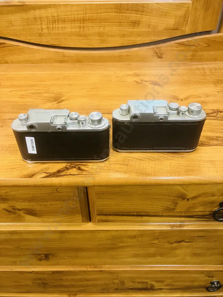 Pair of Minolta-35 (Model-II) Rangefinder Camera Bodies - Japan 1953 (#57377 & #48616) Image 1++