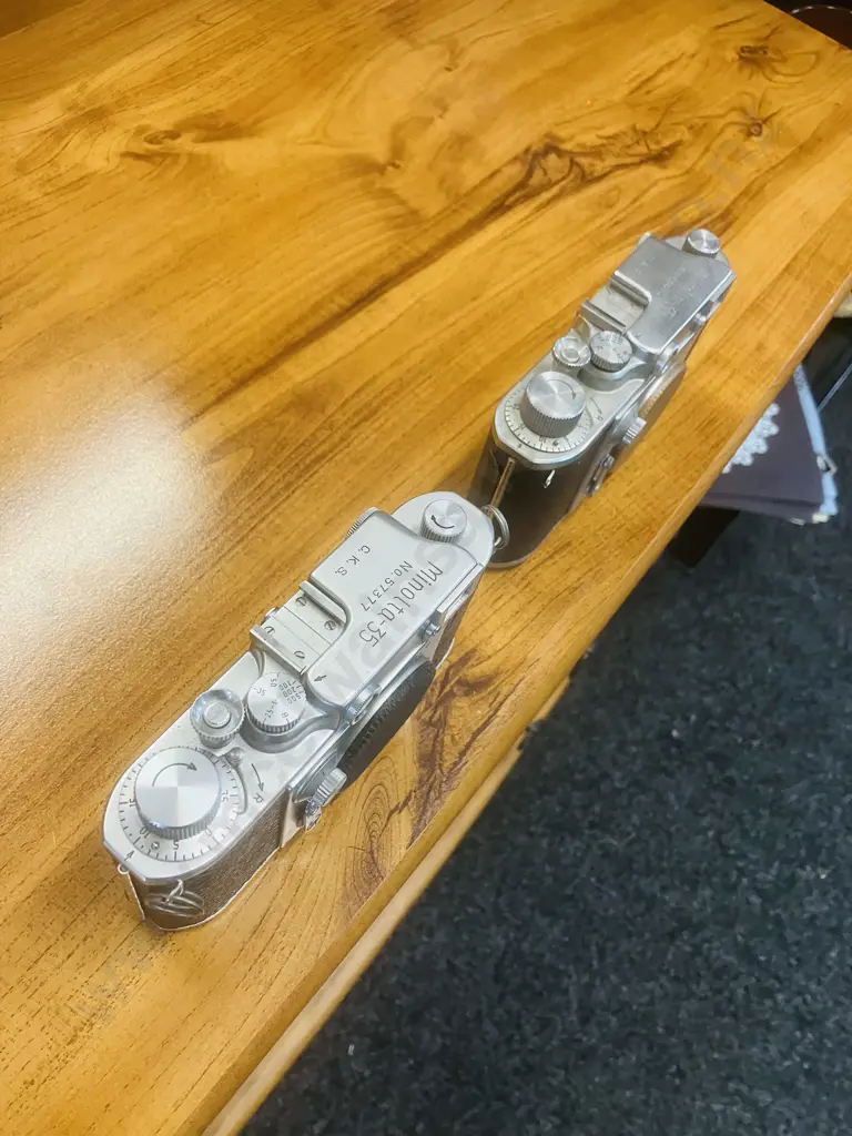 Pair of Minolta-35 (Model-II) Rangefinder Camera Bodies - Japan 1953 (#57377 & #48616) Image 1++