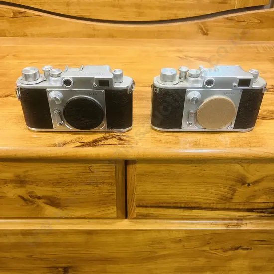 Pair of Minolta-35 (Model-II) Rangefinder Camera Bodies - Japan 1953 (#57377 & #48616)