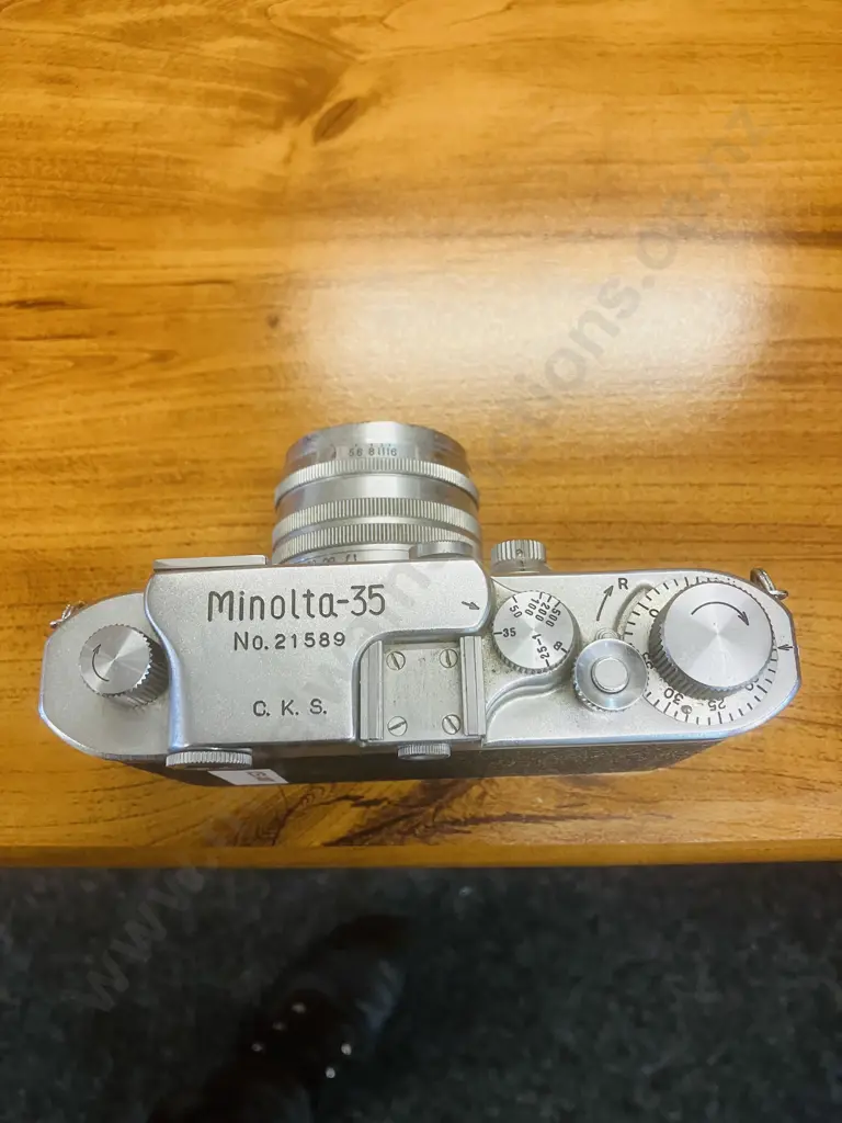 Minolta-35 (Model-F) Rangefinder Camera Japan 1952 (#21589) With Canon Serenar 50mm f/1.8 Leica Thread Mount Lens #59729 Image 1++