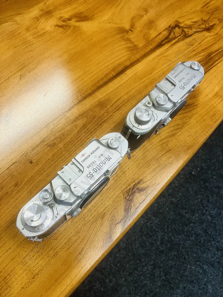 Pair of Minolta-35 (Model-II) Version 2 Rangefinder Camera Bodies - Japan 1955 (#78129 & #79285) Image 1++