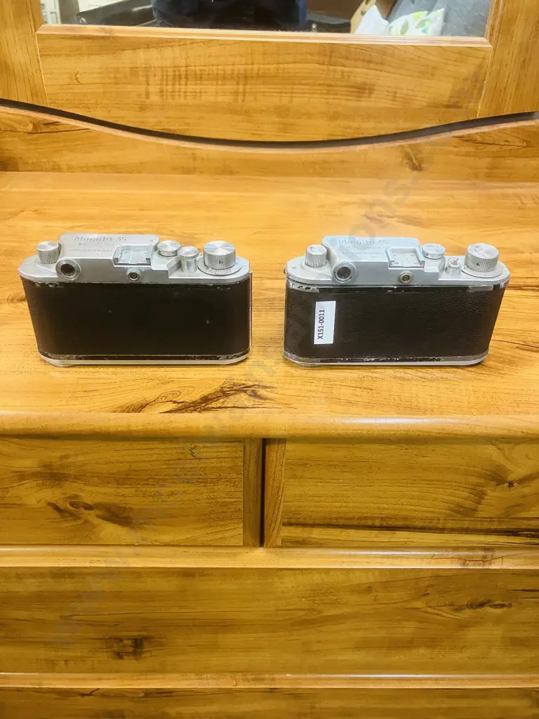 Pair of Minolta-35 (Model-II) Version 2 Rangefinder Camera Bodies - Japan 1955 (#78129 & #79285) Image 1++