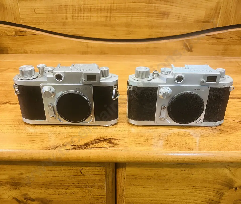 Pair of Minolta-35 (Model-II) Version 2 Rangefinder Camera Bodies - Japan 1955 (#78129 & #79285) Image 1++