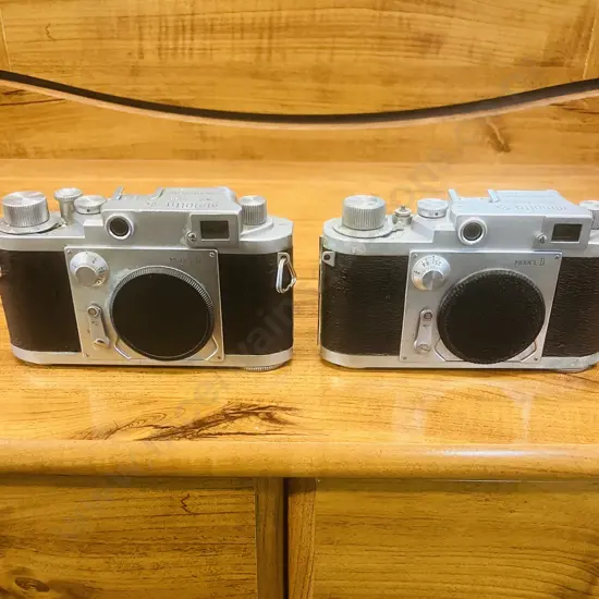 Pair of Minolta-35 (Model-II) Version 2 Rangefinder Camera Bodies - Japan 1955 (#78129 & #79285)