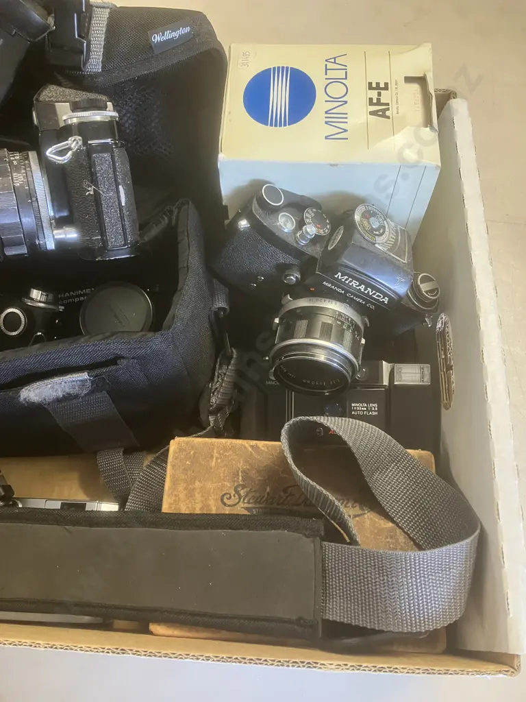 Three Miranda 35mm Film Cameras With Lenses, Canon Bodies, Panasonic R55 Etc (All As Found Condition) Image 1++