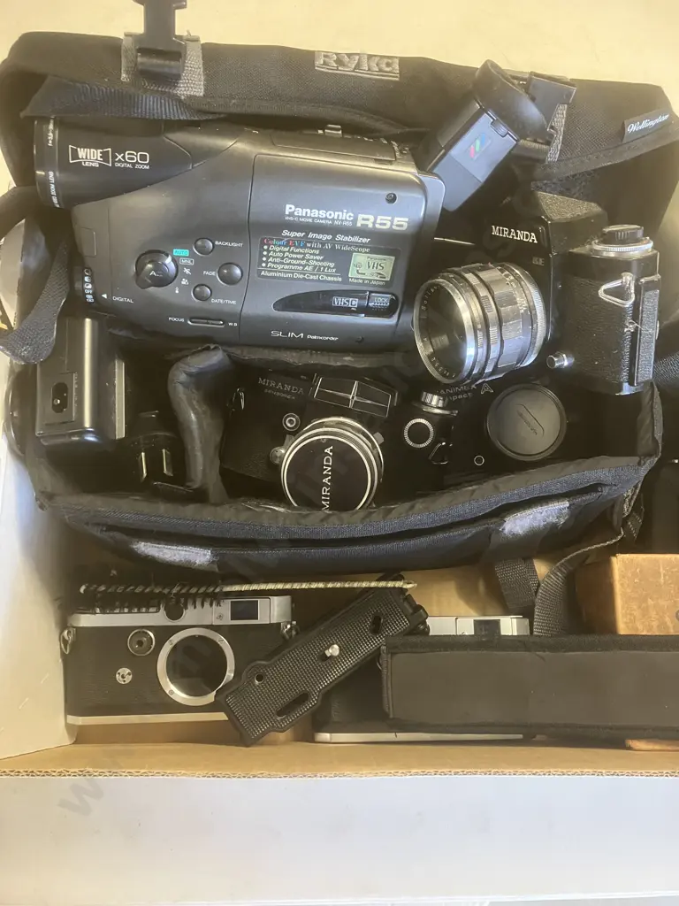 Three Miranda 35mm Film Cameras With Lenses, Canon Bodies, Panasonic R55 Etc (All As Found Condition) Image 1++