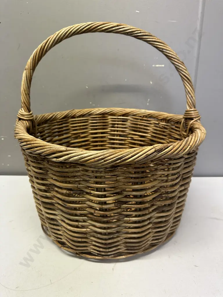 Vintage Cane Handled Basket Image 1++