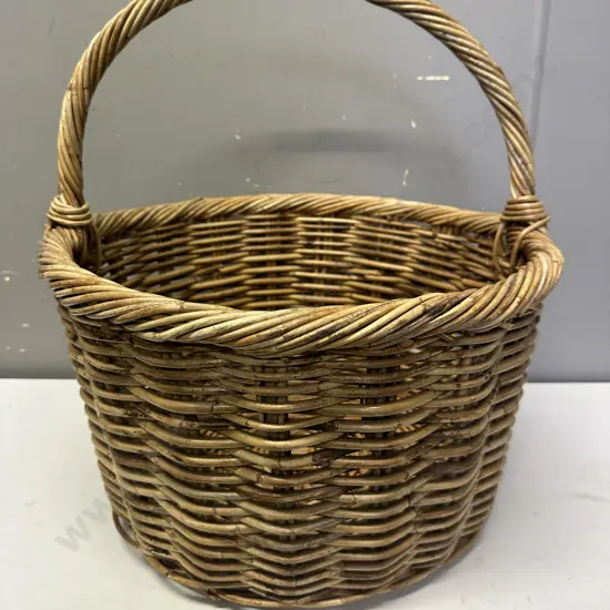 Vintage Cane Handled Basket