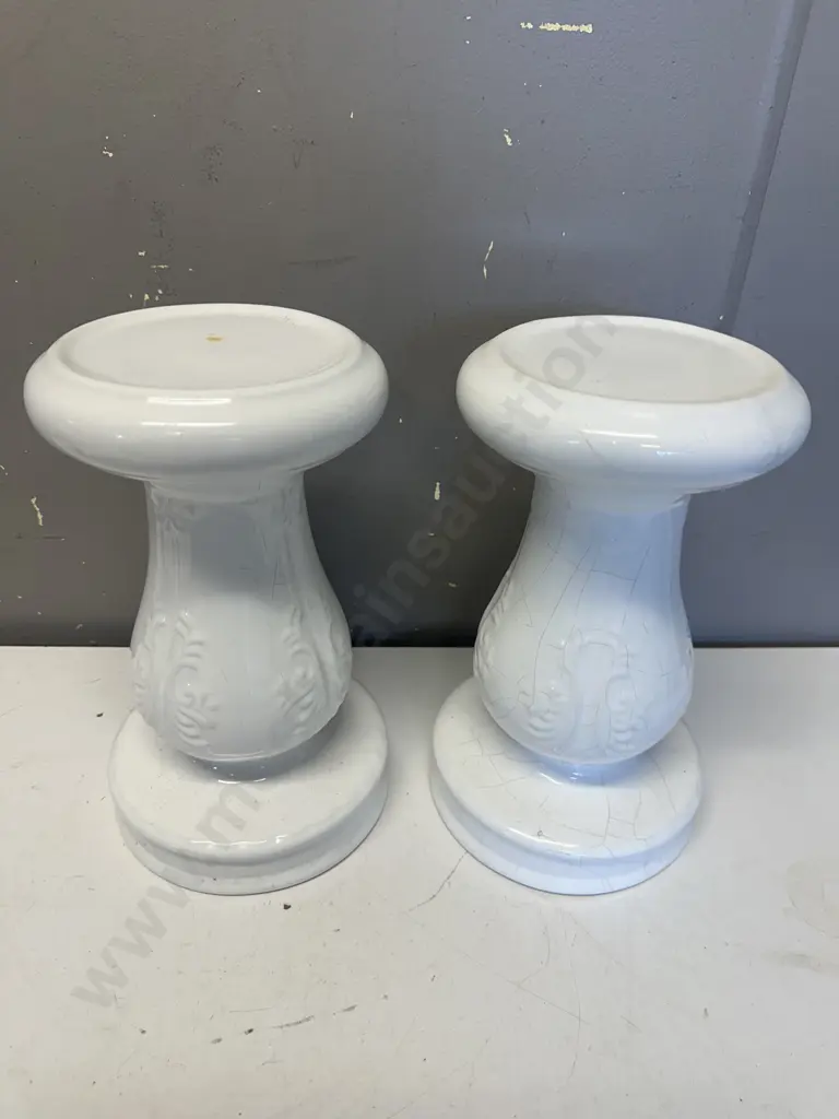 Pair Of 'Loucarte' Pedestal Planter Bases H28cm. Image 1++