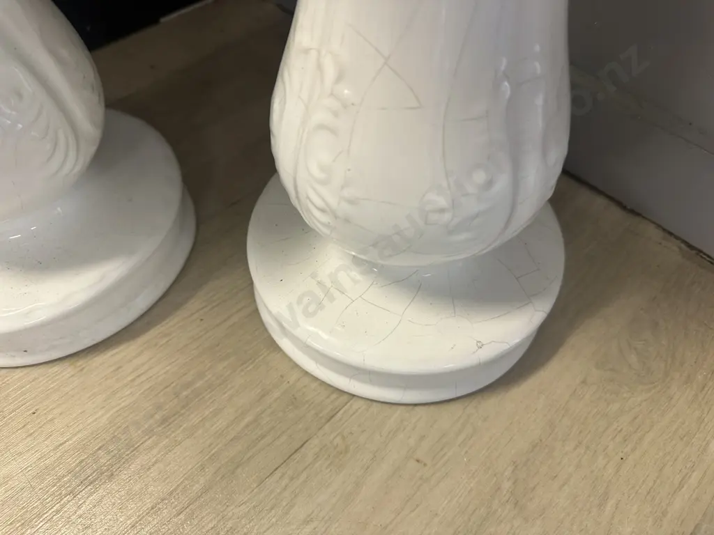 Pair Of 'Loucarte' Pedestal Planter Bases H28cm. Image 1++