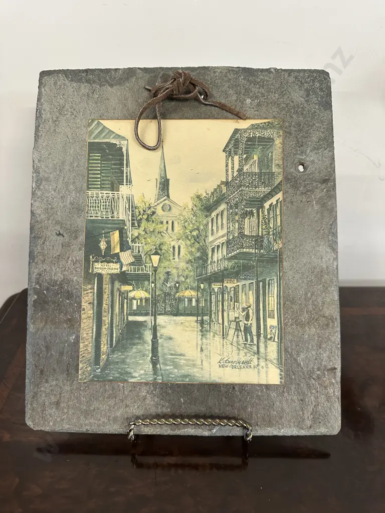 Picture On Roofing Slate Tile Of Orleans Street Scene By Ken Engelhart  Image 1++