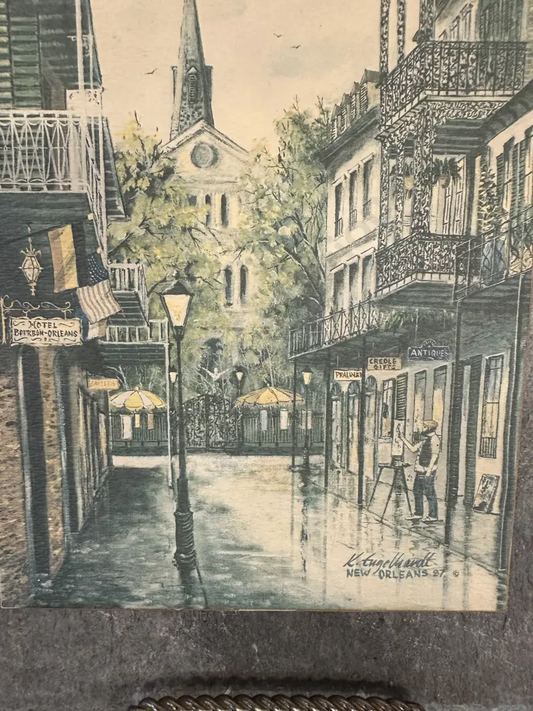 Picture On Roofing Slate Tile Of Orleans Street Scene By Ken Engelhart  Image 1++