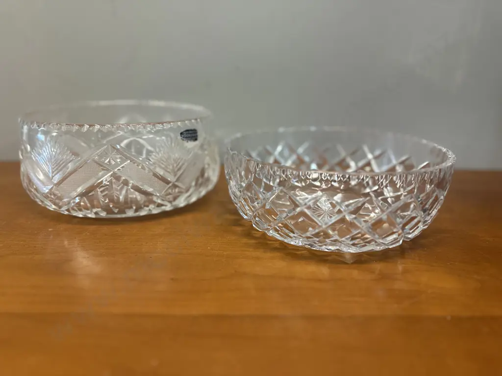 Pair Of Vintage English Crystal Bowls  Image 1++