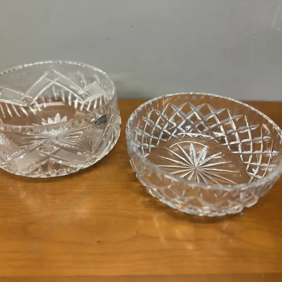 Pair Of Vintage English Crystal Bowls 