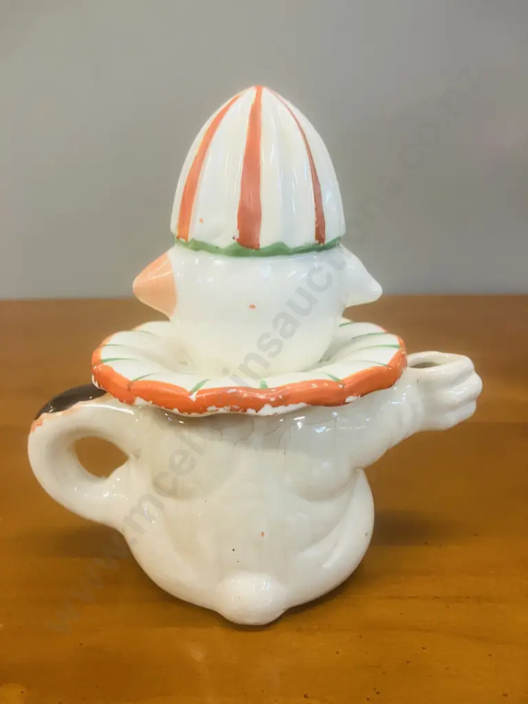 Antique Porcelain Bonzo Dog Juice Reamer c1920's - 1930's Japan. H14cm Image 1++