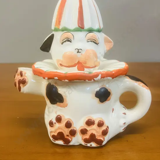 Antique Porcelain Bonzo Dog Juice Reamer c1920's - 1930's Japan. H14cm
