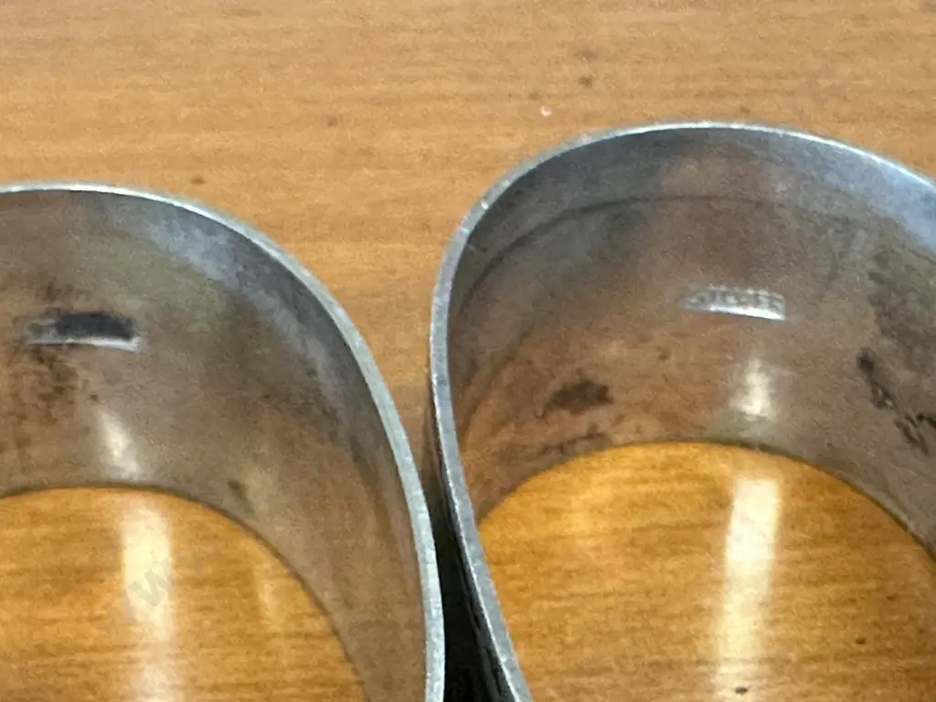 Pair Of Stamped Silver Napkin Rings With Engraving Image 1++