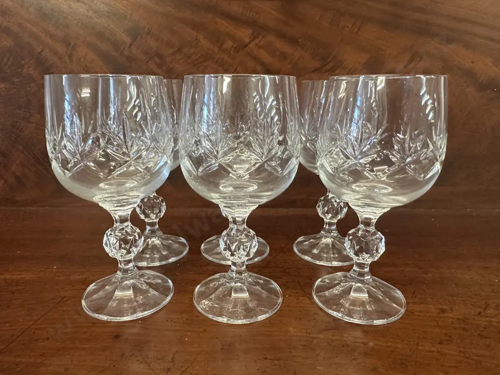 Set Of Six Crystal Wine Glasses Image 1++