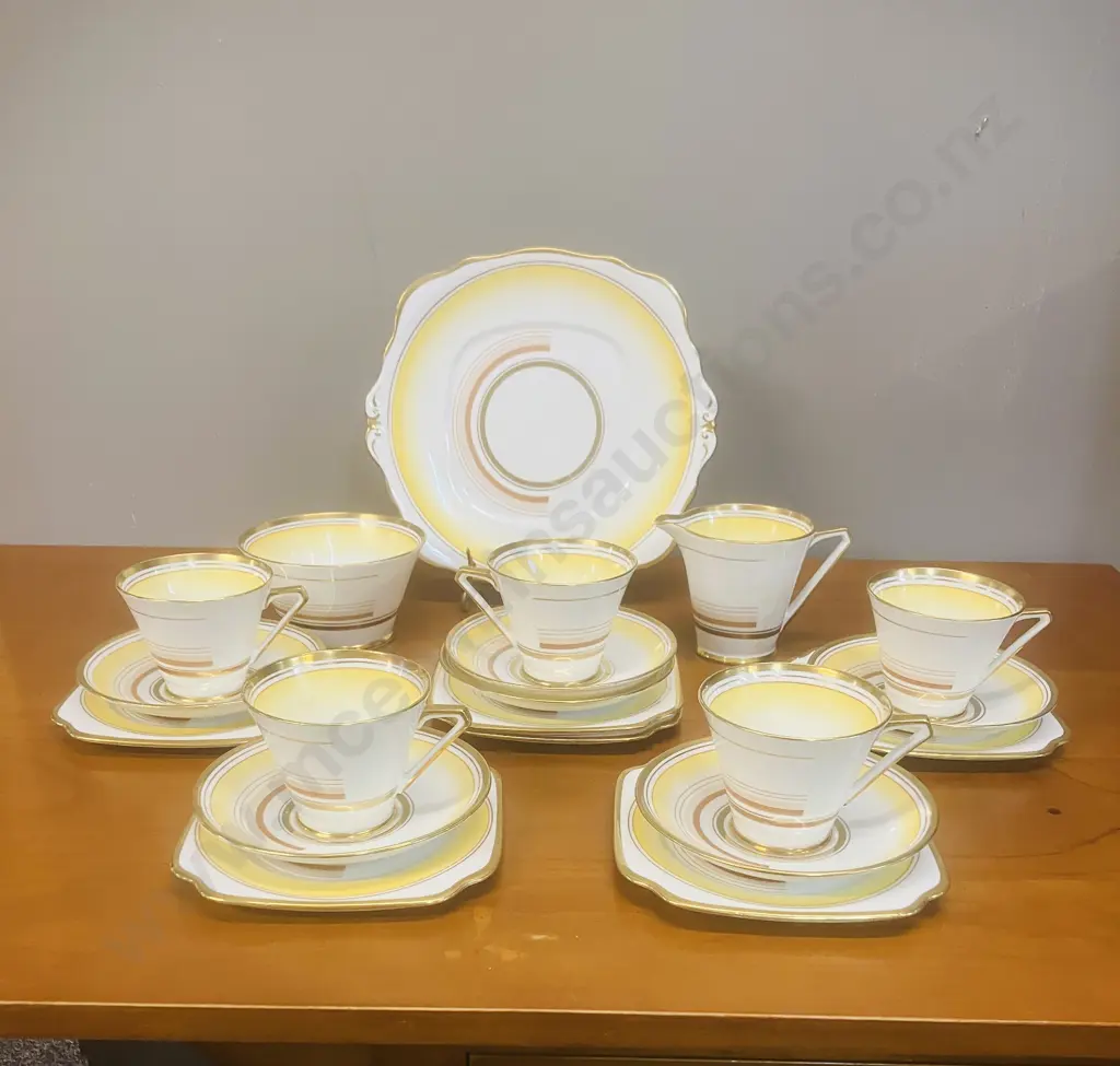 Bell China - Browns and Gold Bands. 3460 - 20-piece Tea Set Image 1++