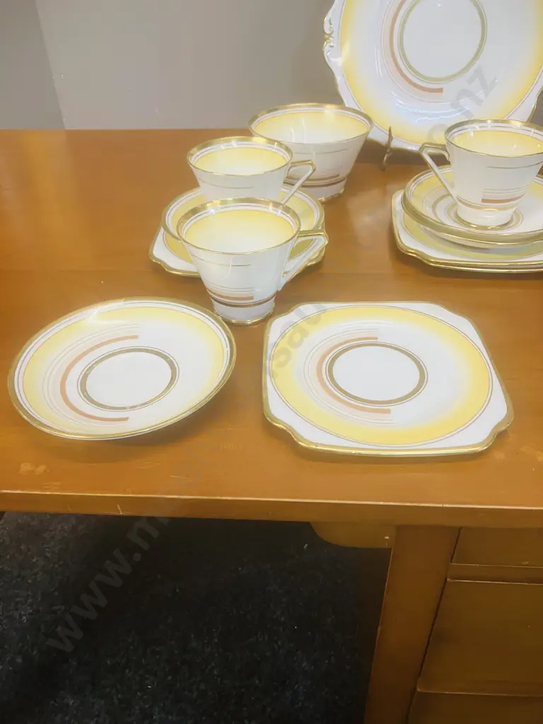 Bell China - Browns and Gold Bands. 3460 - 20-piece Tea Set Image 1++