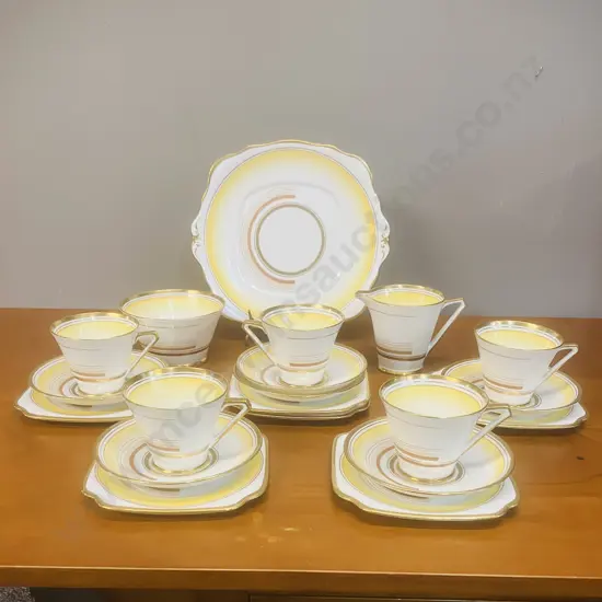Bell China - Browns and Gold Bands. 3460 - 20-piece Tea Set