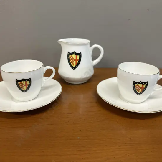 Vintage Shelley Duos & Creamer Souvenir Detail