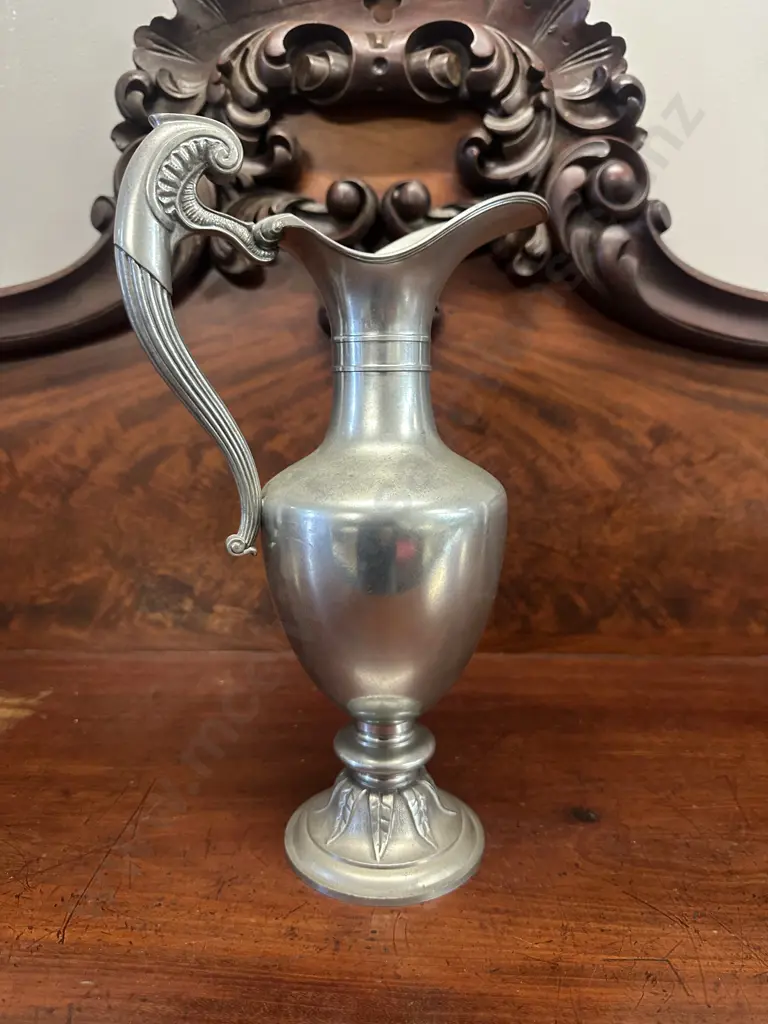 Vintage French Pewter Pitcher Ewer H32cm. Image 1++