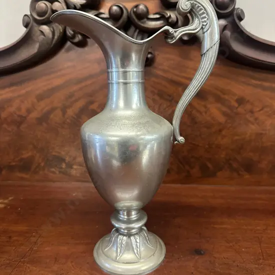Vintage French Pewter Pitcher Ewer H32cm.