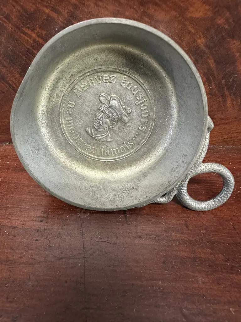 French Pewter Tastevin Wine Tasting Cup Image 1++