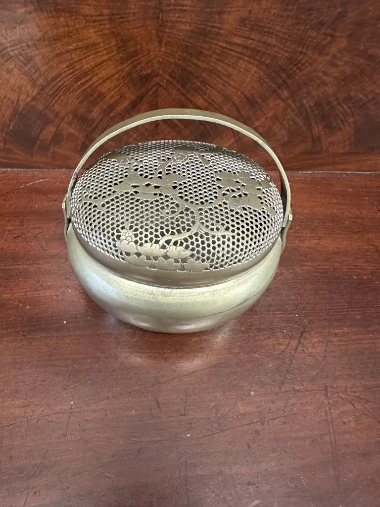 Antique Chinese Brass Hand Warmer/Incense Burner  Image 1++