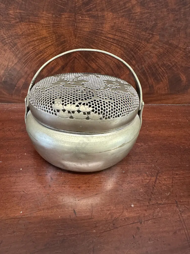 Antique Chinese Brass Hand Warmer/Incense Burner  Image 1++