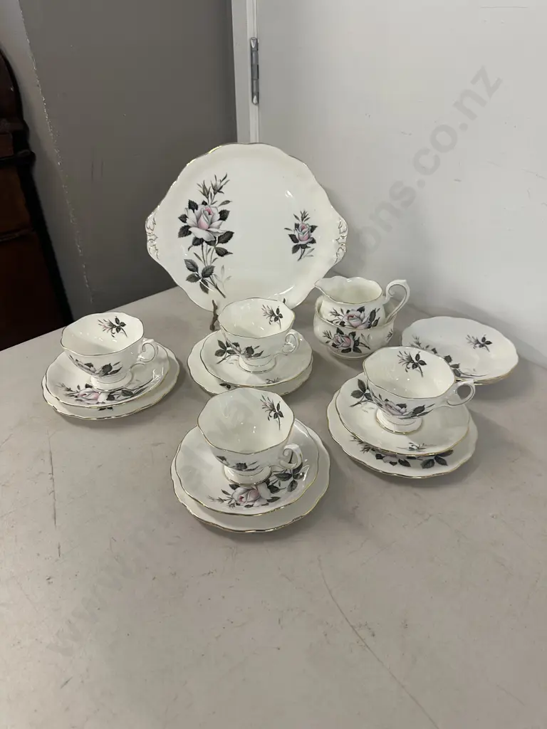 Royal Albert Teaware Including 4x Trios, Cake Plate, Creamer, Sugar Bowl, 2x Extra Saucers & Plates Image 1++