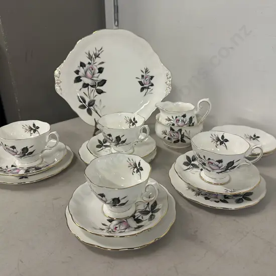 Royal Albert Teaware Including 4x Trios, Cake Plate, Creamer, Sugar Bowl, 2x Extra Saucers & Plates