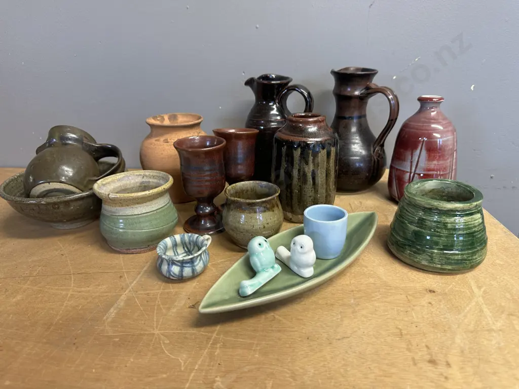 Selection Of Pottery Items Including Decanters, Goblets Etc Image 1++