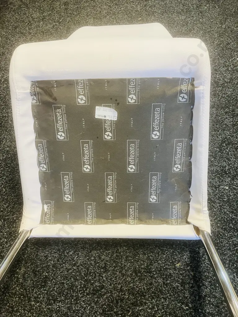 Set of Ten Italian Effezeta White Leather Effect Dining Chairs Image 1++