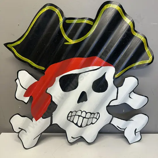 Corrugated Iron Artwork Pirate 62x62cm.