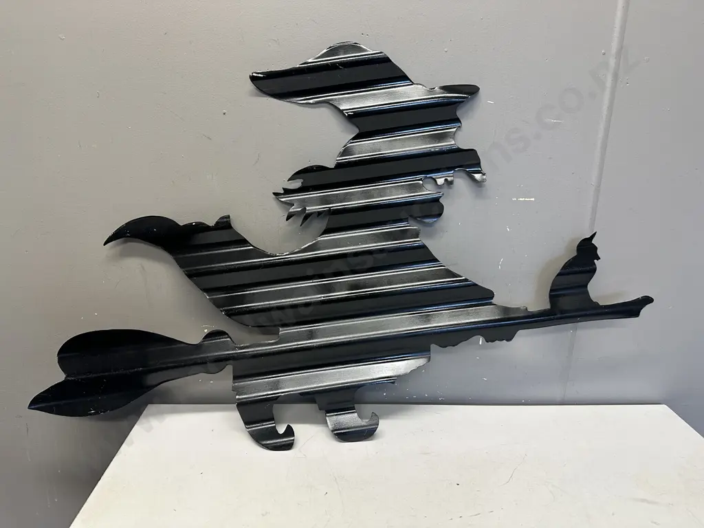 Corrugated Iron Artwork Witch 65x108cm. Image 1++