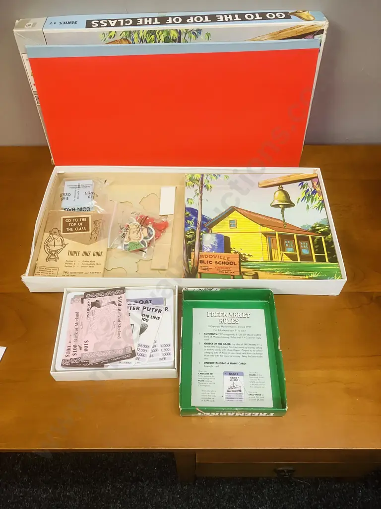 New Zealand Board Games - 'Go to the Head of the Class' Series 17 Milton Bradley c1967 & 'Freemarket' Morland Games1997 Image 1++