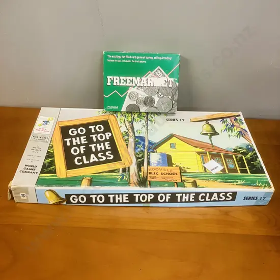 New Zealand Board Games - 'Go to the Head of the Class' Series 17 Milton Bradley c1967 & 'Freemarket' Morland Games1997