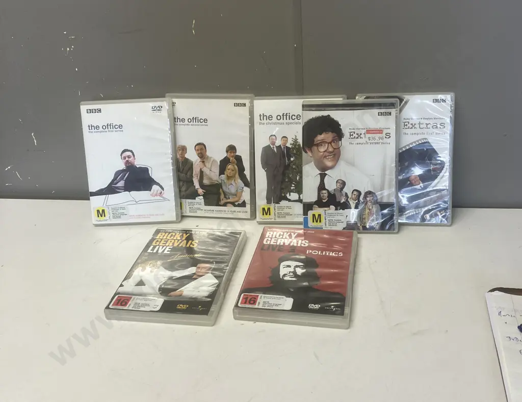 Ricky Gervais DVDs - The Office 1 & 2 With Xmas Specials, Extras 1 & 2, Politics, Animals Image 1++