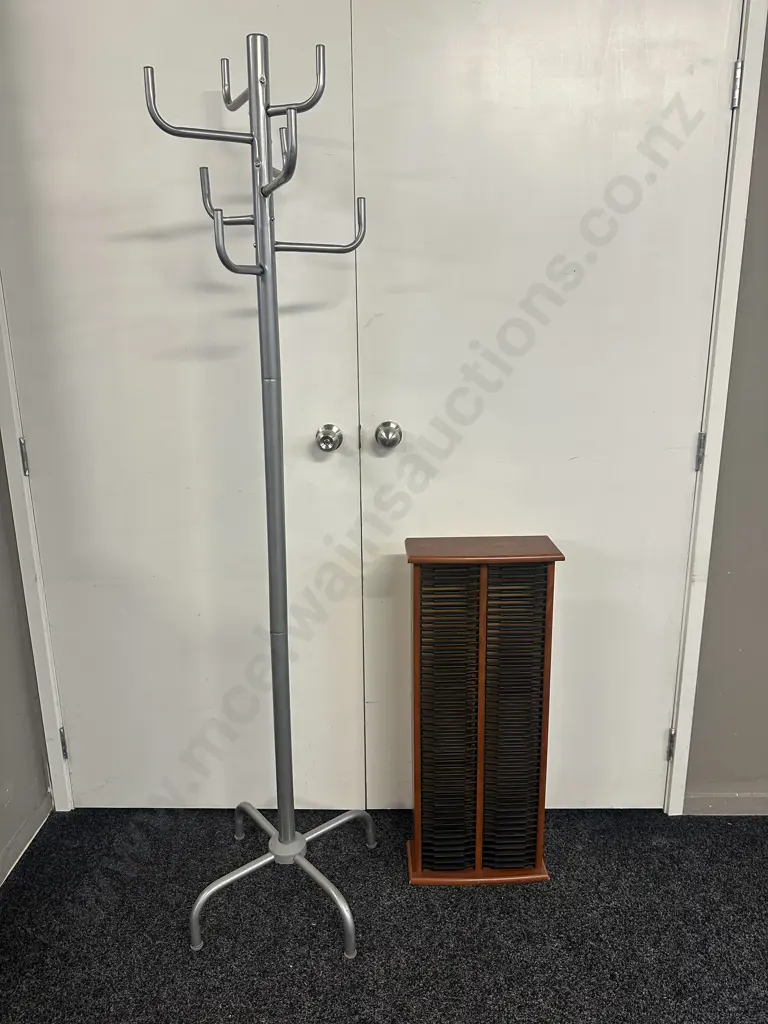 Free Standing Coat Stand & CD Rack H84,W34,D15cm. Image 1++
