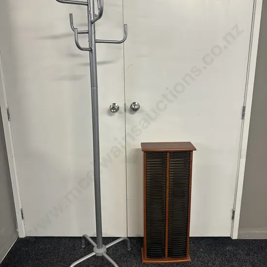 Free Standing Coat Stand & CD Rack H84,W34,D15cm.