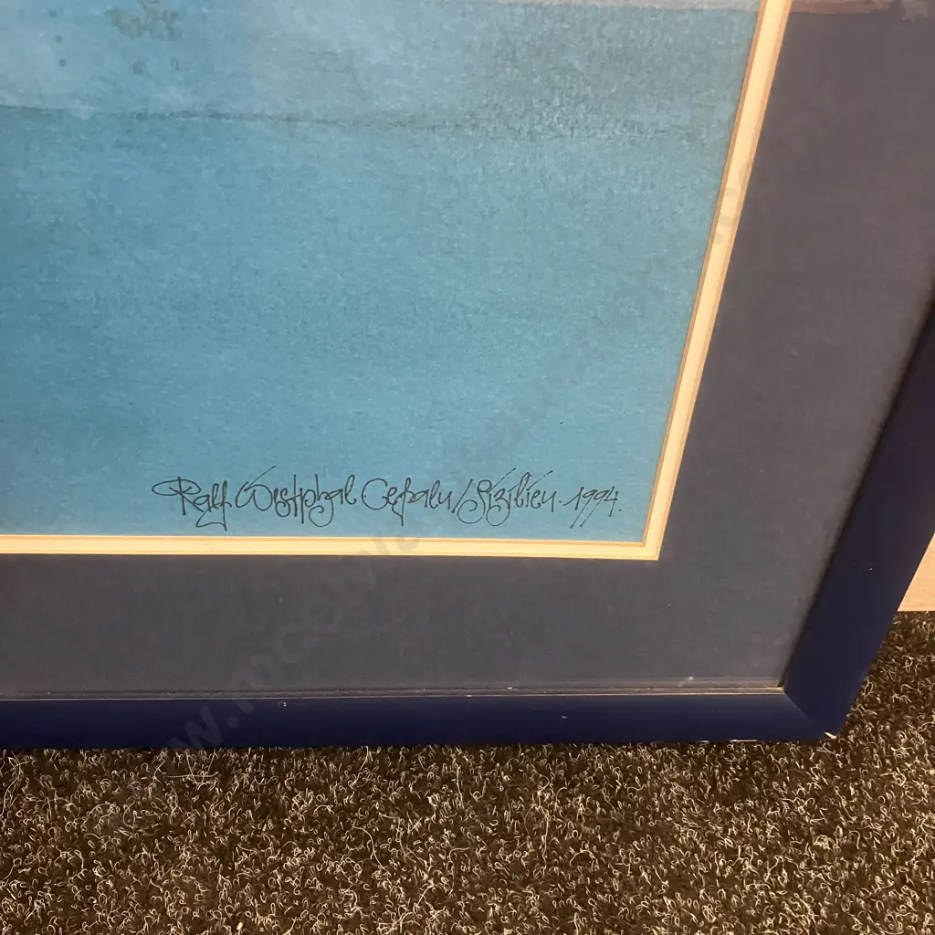 Cefalusizilien By Ralf Westphal 1994 Framed Art Print. 86 x 106cm Image 1++