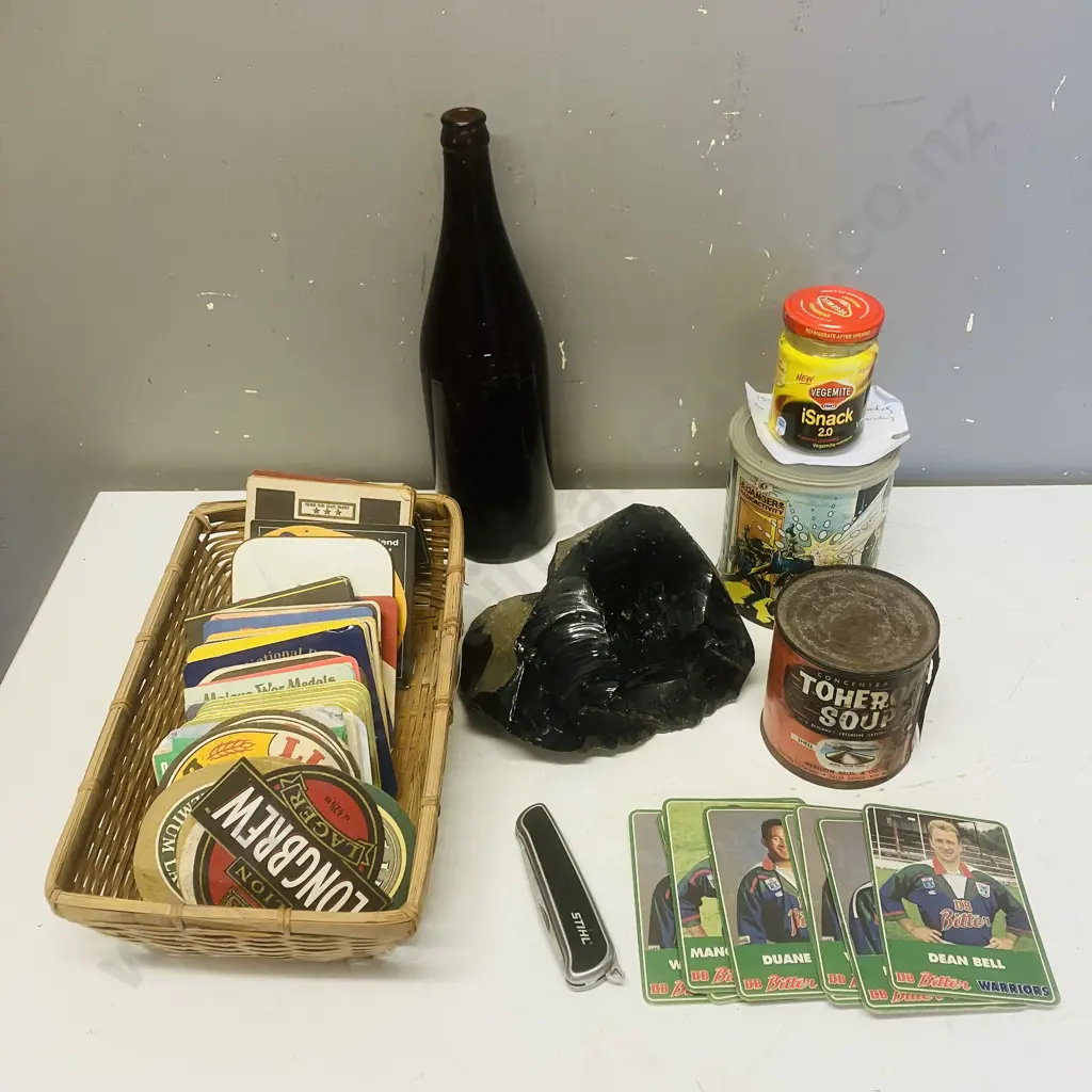 Vintage Items - TOHEROA Soup Tin, Six Million Dollar Man Jigsaw, Vegemite iSnack 2.0 Etc Image 1++