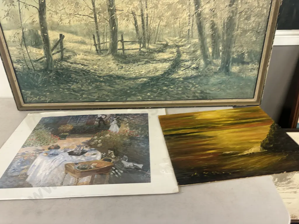 Harland Young "Country Road" Print & Assorted Vintage Art Image 1++