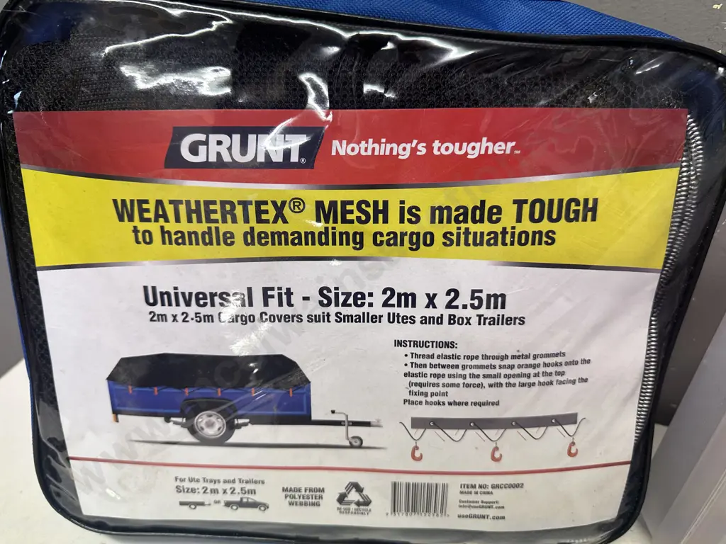 Surge Protected Jumper Leads & Grunt Weather Tex Mesh Cargo Cover Image 1++