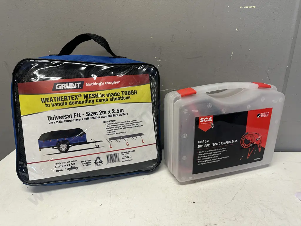 Surge Protected Jumper Leads & Grunt Weather Tex Mesh Cargo Cover Image 1++